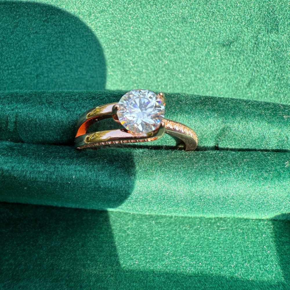 1ct Rose Gold Moissanite Engagement Ring